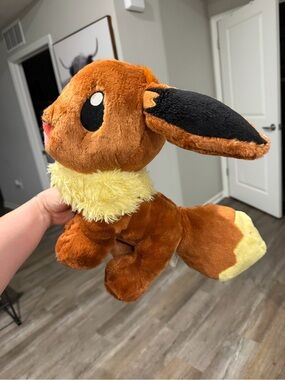 Pokemon Eevee Plush Toy - Brown, Black, Yellow